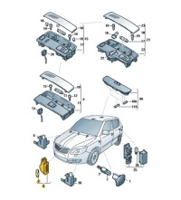 фото thumb №1, Лампа освітлення бардачка skoda fabia oe: 3b0947415b