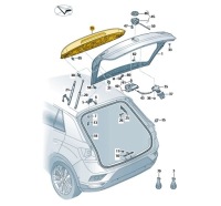 фото thumb №1, Спойлер задний крышки багажника vw t-roc оригинальный номер 2ga827936bgru