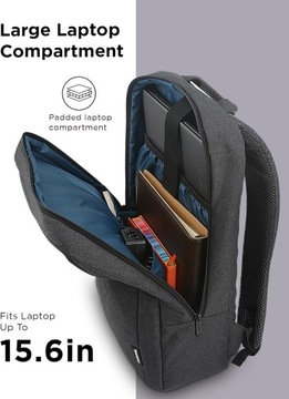 РЮКЗАК ДЛЯ НОУТБУКА LENOVO 15,6 ДЮЙМА, ЧЕРНЫЙ