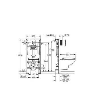 ZESTAW PODTYNKOWY WC GROHE SOLIDO Z MISKĄ GROHE RIMLESS