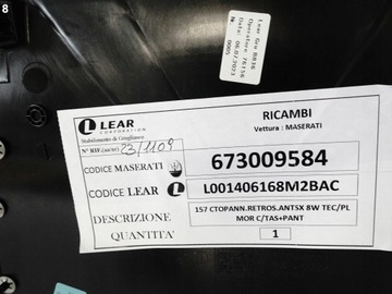 фото thumb №9, Maserati levante ghibli задний панель обивка защита сиденья левый перед