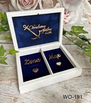 Коробка для конвертов + обручальные кольца, золотая гостевая книга.