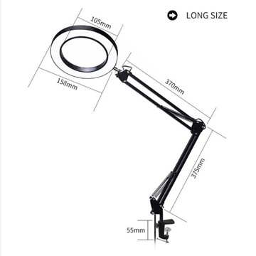 Lampa z 3 trybami kolorów i 5-krotnym szkłem powiększającym Biurko z
