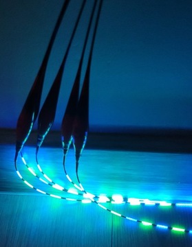 Świecąca Zapasowa Antena - Niebiesko-Zielona - LEDOWA + Bateria + Tuba