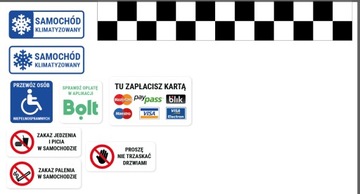 Проверьте наклейку с тарифом для такси UBER BOLT