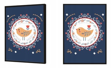 OBRAZ PLAKAT W RAMIE 33x43 cm Ptak Bajka PD294
