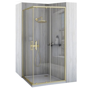 Душевая кабина раздвижная CITY 80x100 BRUSH GOLD BRUSHED GOLD REA