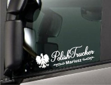 Naklejka na tira POLISH TRUCKER DRIVER Imię Orzełek Polska *KOLORY *42cm