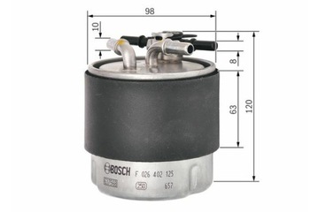 Bosch filtr paliwa NISSAN MURANO II, QASHQAI I 1.5D/2.0D/2.5D 11.06-09.14