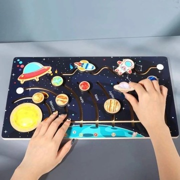 ДЕРЕВЯННАЯ СОЛНЕЧНАЯ СИСТЕМА ПЛАНЕТА МОНТЕССОРИ ОБРАЗОВАТЕЛЬНАЯ ИГРА