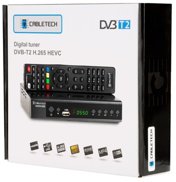 Dekoder DVB-T2 H.265 HEVC Tuner Telewizji Cyfrowej Naziemnej Cabletech