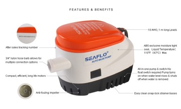 АВТОМАТИЧЕСКИЙ Трюмный НАСОС SEAFLO 12В 750ГЛ/Ч