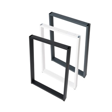 NOGI DO STOŁU METALOWE 80x72 cm PROFIL 6x2 cm CZARNE BIAŁE LOFT INDUSTRIAL
