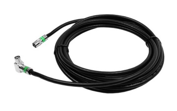 Gotowy kabel antenowy Wtyk TV kątowy i Gniazdo Antenowe 3m czarny PREMIUM