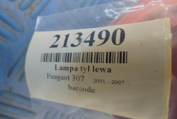 фото thumb №7, Peugeot 307 універсал лампа лівий зад