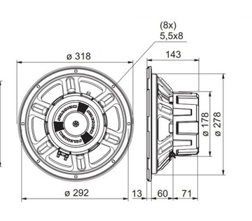Автомобильная аудиосистема JBL Selenium Bass 250 Вт RMS 4+4 Ом