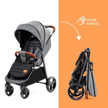 Wózek spacerowy spacerówka 22 kg duże koła i kosz GRANDE PLUS Kinderkraft