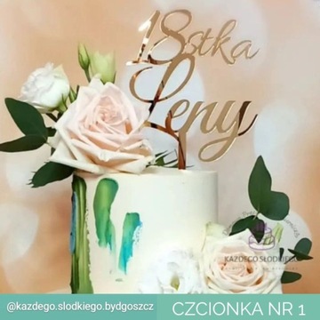 Topper toper na tort TWÓJ DOWOLNY TEKST NAPIS PROJETK 3 słowa kolory