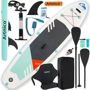 SUP BOARD Надувная доска для плавания 320 см КОМПЛЕКТ 11 в 1 Весла + Насос + Набор