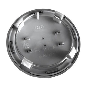 КРЫШКИ, КРЫШКИ, ЗНАЧКИ НА ДИСКИ AUDI - 61 ММ - СЕРЕБРЯНЫЕ 4 ШТ.