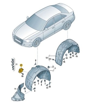 фото thumb №1, Накладка заглушка подкрылки защитные накладки audi a4 a5 левая
