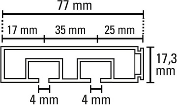 GARDINIA Zestaw karniszy z podwójną szyną 120cm