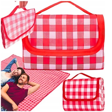 Коврик для пикника BLANKET водонепроницаемый 200x200см с утеплителем BEACH с ручкой