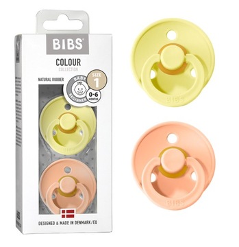 Соска BIBS 0-6 RUBBER 2 упаковки SUNSHINE PEACH