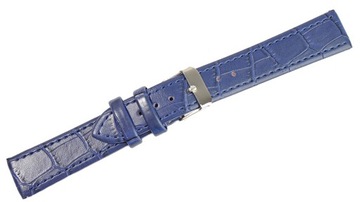 PASEK DO ZEGARKA SKÓRA KROKODYL 18mm niebieski