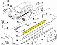 фото thumb №1, Кронштейн накладки порога правой alfa romeo giulia 2.9 qv