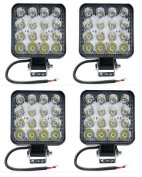 Купити Лампа робоча протитуманна фара 16 led 48w гомологація 12-24v ip67 83x83mm 4 штуки, фото thumb