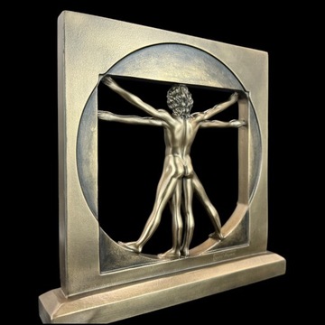 RZEŹBA LEONARDO DA VINCI człowiek witruwiański figurka VERONESE WU72944A4