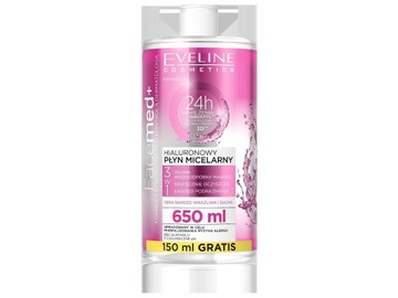 Eveline 3w1 Płyn micelarny kwas hialuronowy do twarzy Eveline 650 ml
