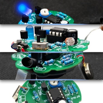 Robot reagujący na światło Zestaw do nauki lutowania KIT DIY