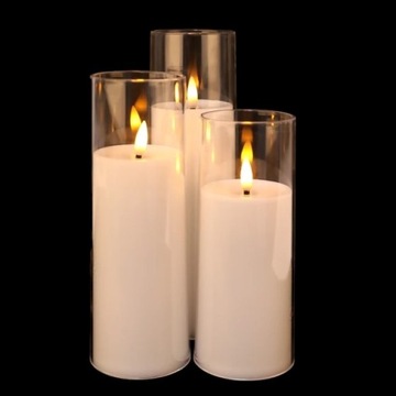 3X ŚWIECZKA LED EFEKT PŁOMIENIA WIECZNA ŚWIECA WKŁAD EKO ZESTAW 212122