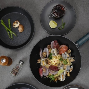 WOK 28 см Сковорода глубокая, глубокая мраморная сковорода, индукция