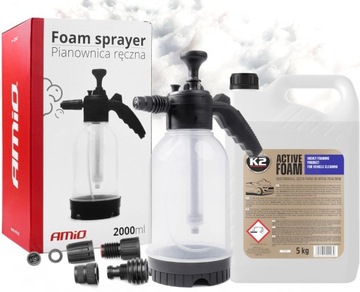 K2 ACTIVE FOAM 5 кг шампунь MANUAL FOAM 2л для предварительной мойки автомобиля