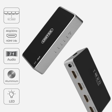 Переключатель-сплиттер UNITEK SPLITTER x4 HDMI 4K