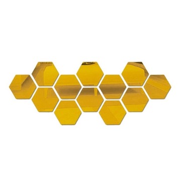 100x Płytki lustrzane 3D Naklejki ścienne z mozaiką Samoprzylepne złoto 80x70x40mm
