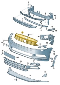 фото thumb №3, Решітка радіатора радіатора решітка радіатора vw passat b8 fl aso