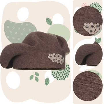 БЕРЕТ ЖЕНСКИЙ КЛАССИЧЕСКИЙ ЗИМНИЙ, ПОЛЬСКИЙ ИЗДЕЛИЕ MAJKA ELEGANT BROWN