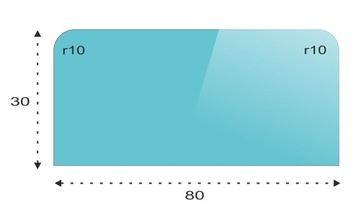 800x300 мм закаленное стекло под печи каминовое стекло 30x80 см закругленные углы
