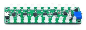 Светодиодный индикатор управления звуком с микрофоном, USB-эквалайзером, красный, 20 диодов