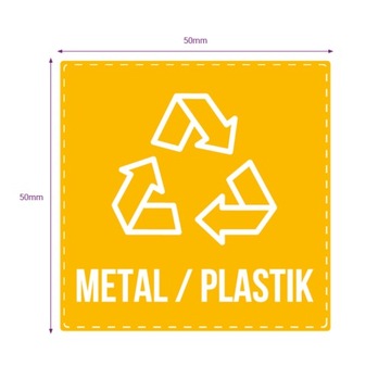 Naklejka recykling segregacja PLASTIK 5cm