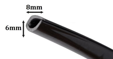 LISTWA RANTOWA CZARNA POŁYSK 6mm *8mm NA METRY ODBOJNIK NA RANT DRZWI GRILL