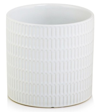 Osłonka Doniczka Ceramiczna walec 23x22 cm biała