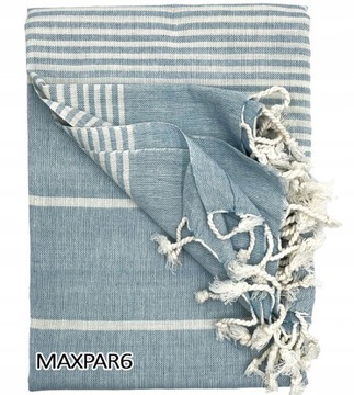 FOUTA PAREO RĘCZNIK Z FRĘDZLAMI BASEN PLAŻA SAUNA SPA 100% BAWEŁNA 95x195