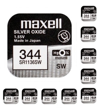 АККУМУЛЯТОР MAXELL 344 SR1136SW 1,55В 10 ШТ.
