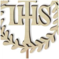 CAKE TOPPER DECORATION дерево причастие лавр IHS