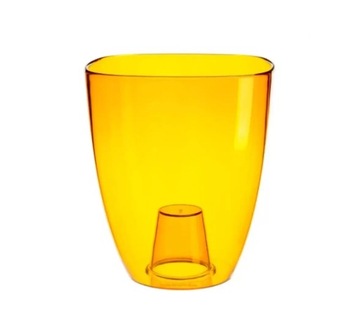Doniczka do Storczyka Żółta 12cm Kwadrat Osłonka